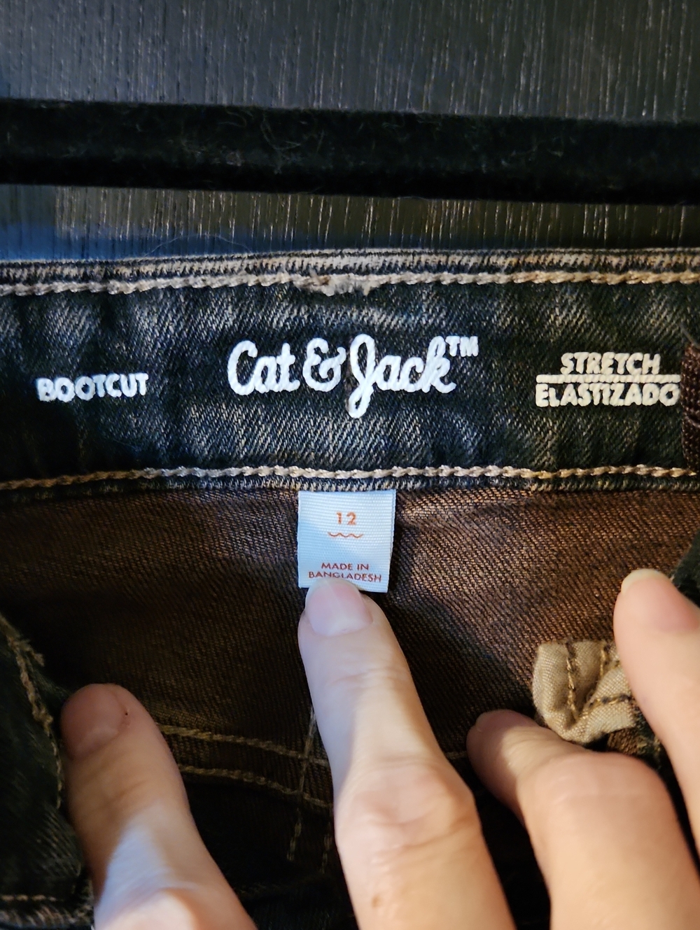 Cat & Jack Boys Size 12 Boot Cut Jeans in Dark Blue - Picture 2 of 3